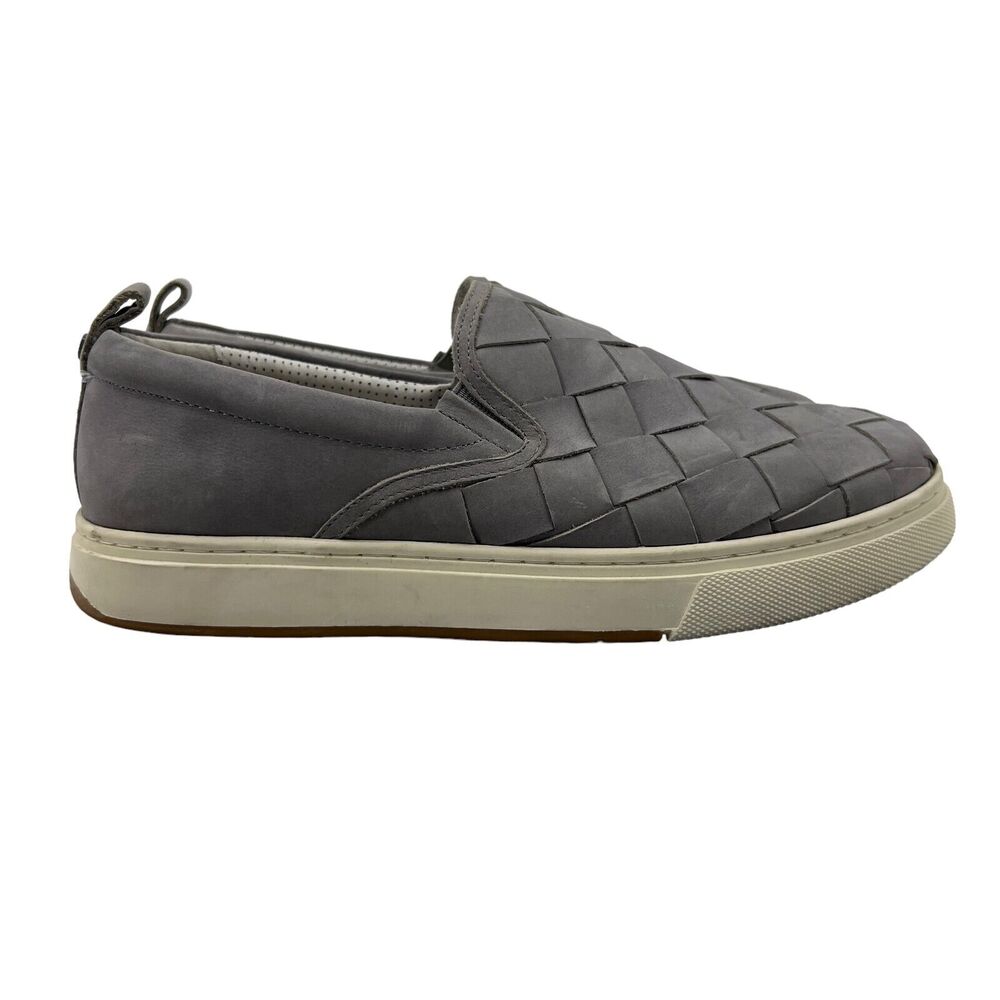 J/Slides Mens 10 Gray Shoes Removable Insole Woven Padded Round Toe Slip On